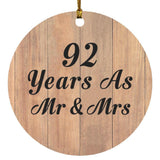 92 Years As Mr & Mrs - Circle Ornament C