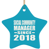 Social Community Manager Since 2018 - Star Ornament
