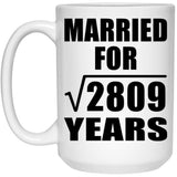 53rd Anniversary Married For Square Root of 2809 Years - 15oz Coffee Mug