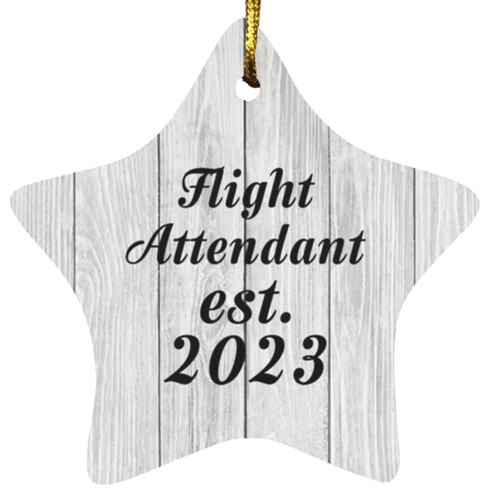 Flight Attendant Established Est. 2023 - Star Ornament F