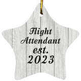 Flight Attendant Established Est. 2023 - Star Ornament F