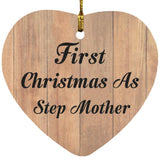 First Christmas As Step Mother - Heart Ornament C