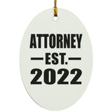 Attorney Established EST. 2022 - Oval Ornament