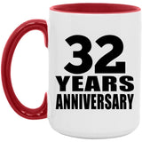 32nd Anniversary 32 Years - 15oz Accent Mug Red
