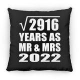 54th Anniversary Square Root of 2916 Years As Mr & Mrs 2022 - Throw Pillow Black