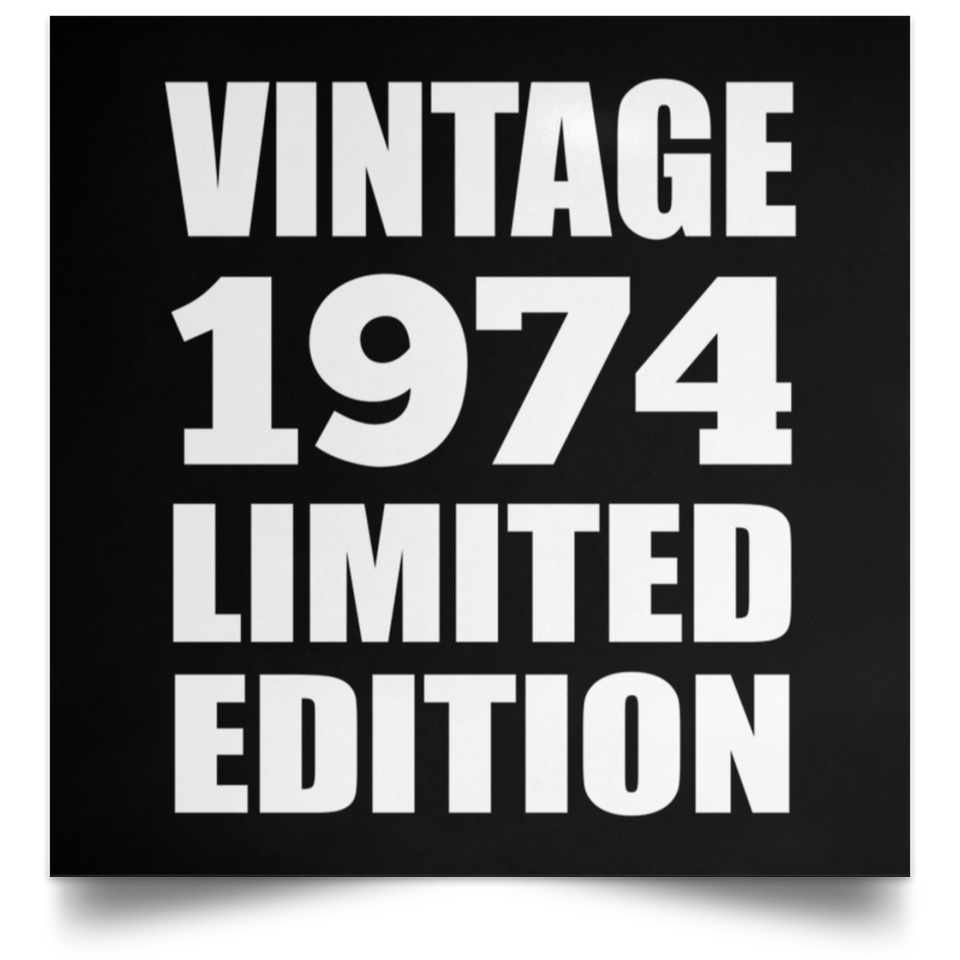 50th Birthday Vintage 1974 Limited Edition - Poster Square