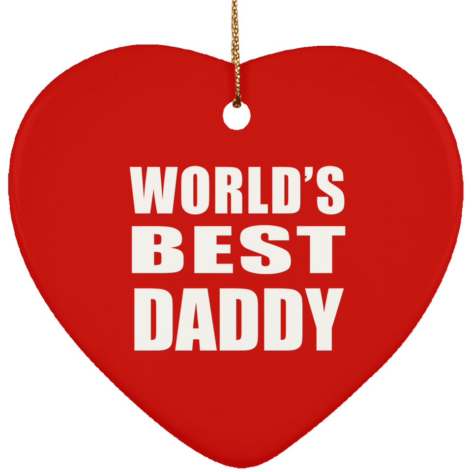 World's Best Daddy - Heart Ornament