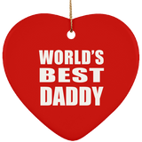 World's Best Daddy - Heart Ornament