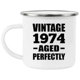 50th Birthday Vintage 1974 Aged Perfectly - 12oz Camping Mug