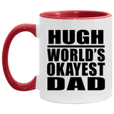 Hugh World's Okayest Dad - 11oz Accent Mug Red
