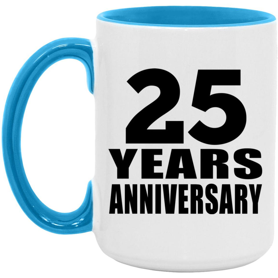 25th Anniversary 25 Years - 15oz Accent Mug Blue