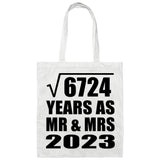 82nd Anniversary Square Root of 6724 Years As Mr & Mrs 2023 - Tote Bag White