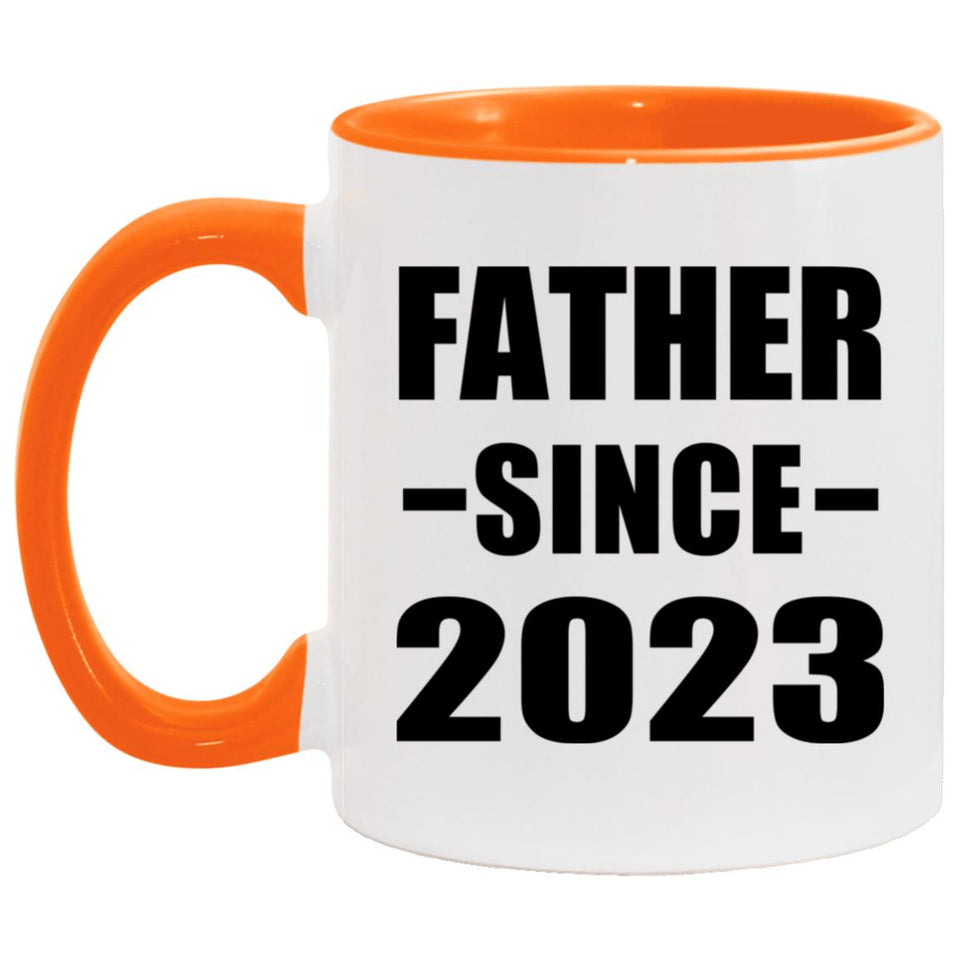 Father Since 2023 - 11oz Accent Mug Orange