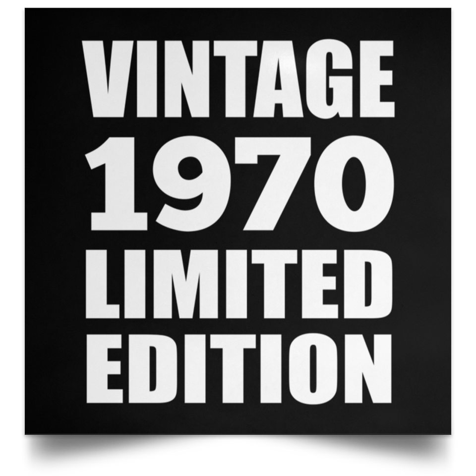 54th Birthday Vintage 1970 Limited Edition - Poster Square