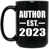 Author Established EST. 2023 - 15oz Coffee Mug Black