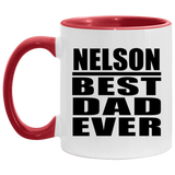 Nelson Best Dad Ever - 11oz Accent Mug Red