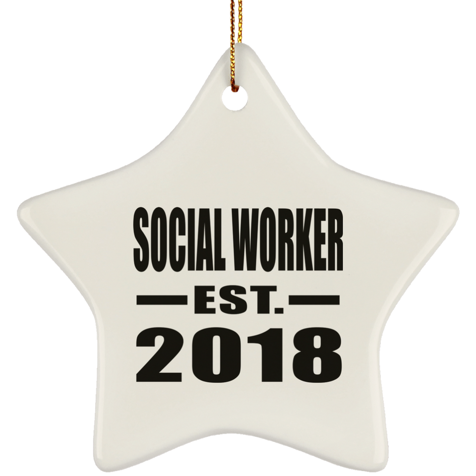 Social Worker Established EST. 2018 - Star Ornament