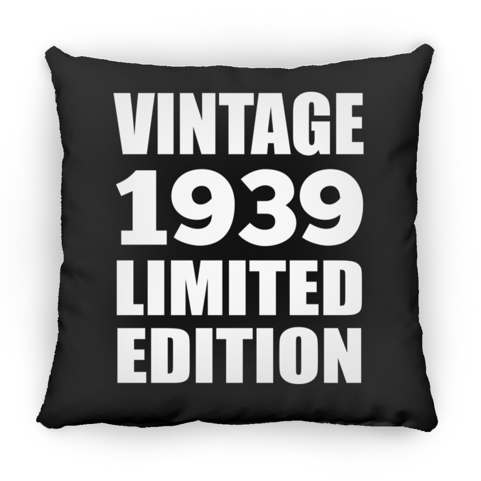 85th Birthday Vintage 1939 Limited Edition - Throw Pillow Black