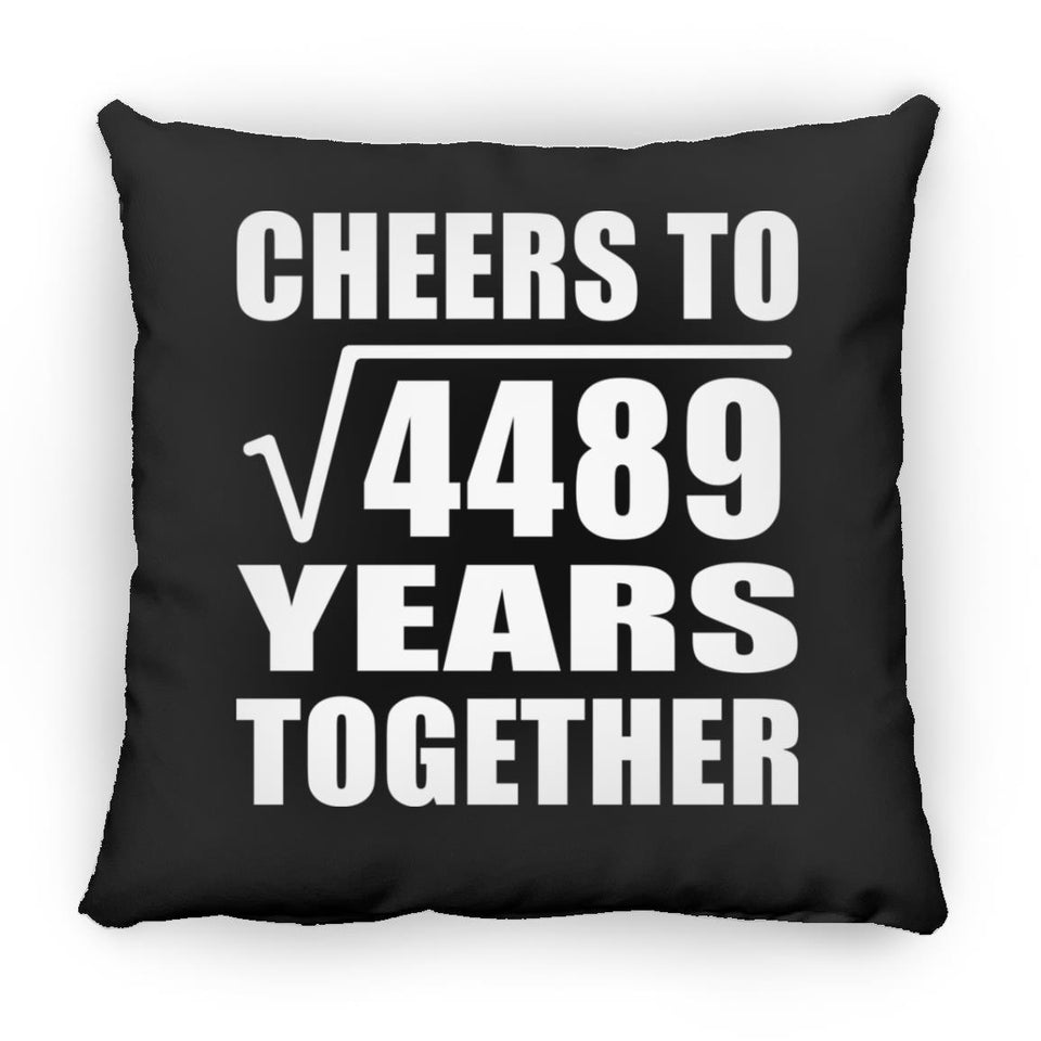 67th Anniversary Cheers To Square Root of 4489 Years Together - Throw Pillow Black