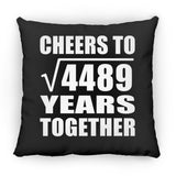 67th Anniversary Cheers To Square Root of 4489 Years Together - Throw Pillow Black