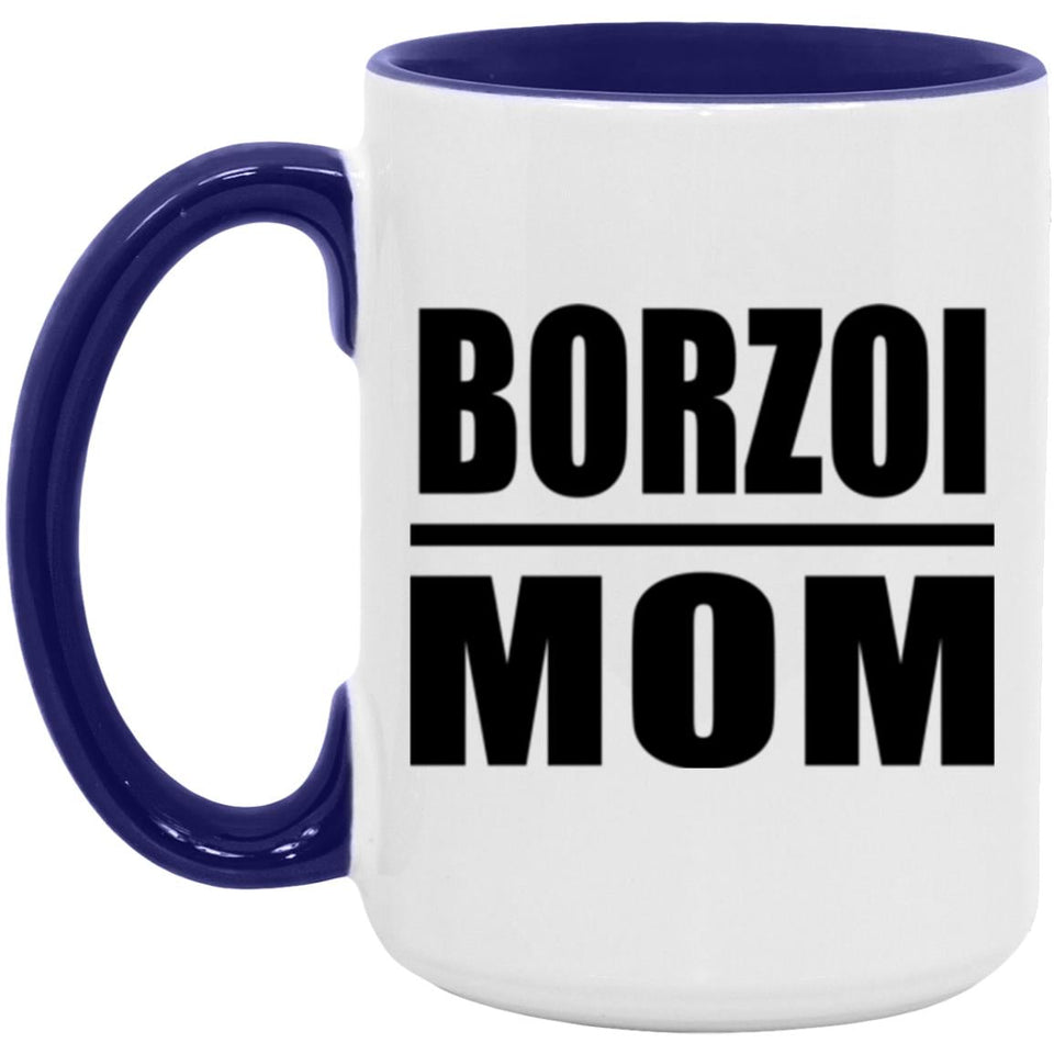 Borzoi Mom - 15oz Accent Mug Purple
