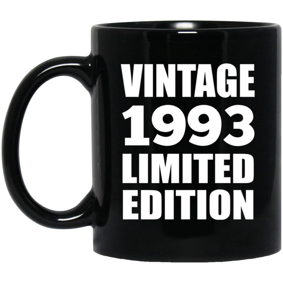 31st Birthday Vintage 1993 Limited Edition - 11oz Coffee Mug Black