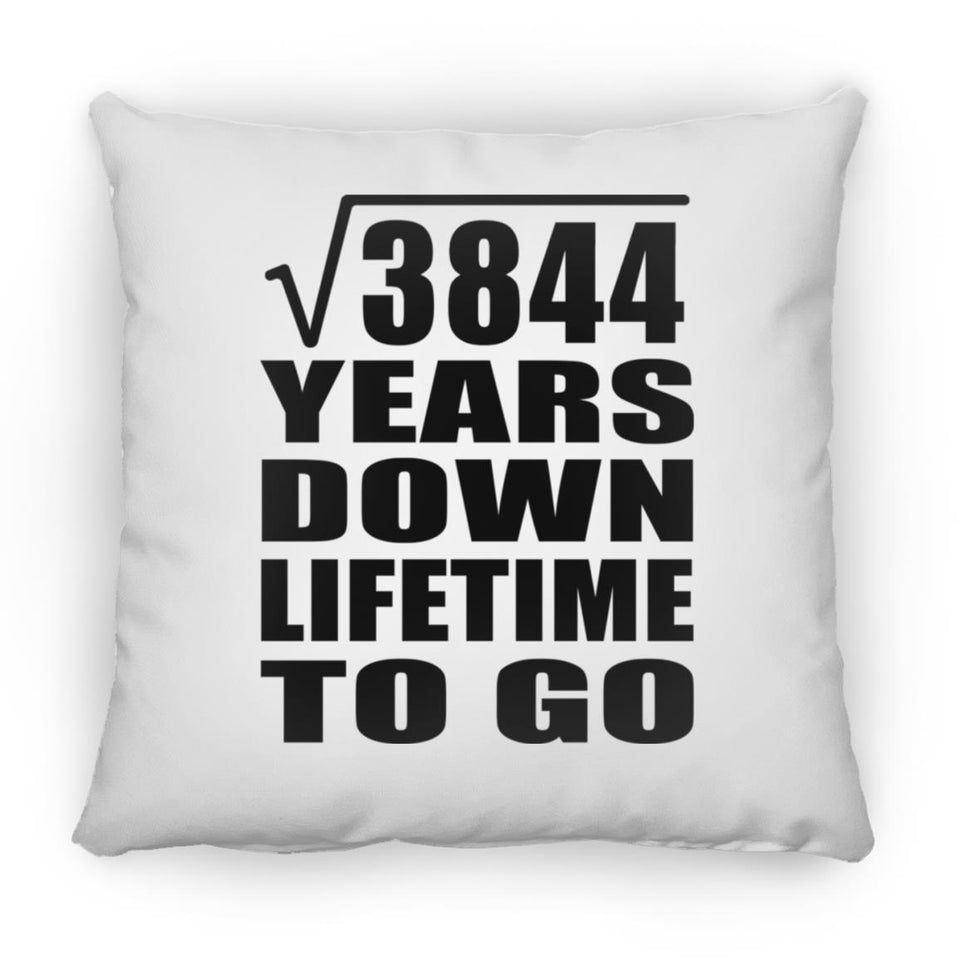 62nd Anniversary Square Root of 3844 Years Lifetime To Go - Throw Pillow