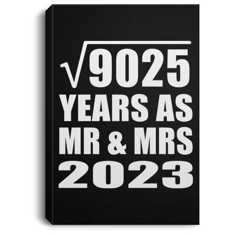 95th Anniversary Square Root of 9025 Years As Mr & Mrs 2023 - Canvas Portrait