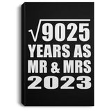 95th Anniversary Square Root of 9025 Years As Mr & Mrs 2023 - Canvas Portrait