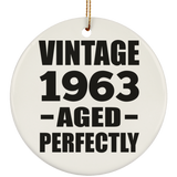 61st Birthday Vintage 1963 Aged Perfectly - Circle Ornament