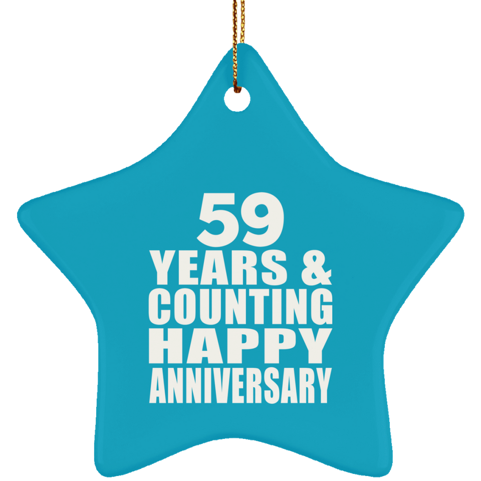 Happy 59th Anniversary 59 Years & Counting - Star Ornament