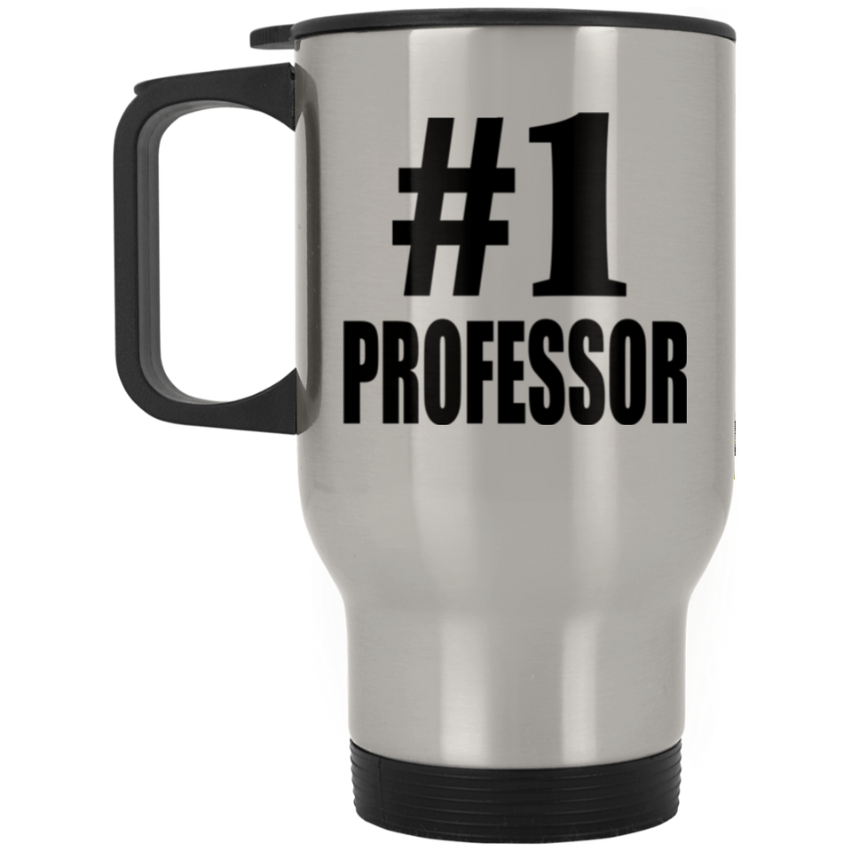 Number One #1 Professor - Silver Travel Mug