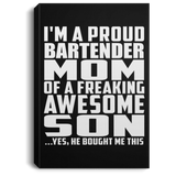 Proud Bartender Mom Of Awesome Son - Canvas Portrait