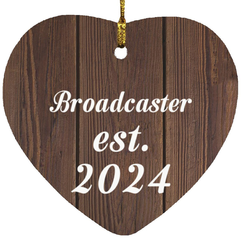 Broadcaster Established Est. 2024 - Heart Ornament D