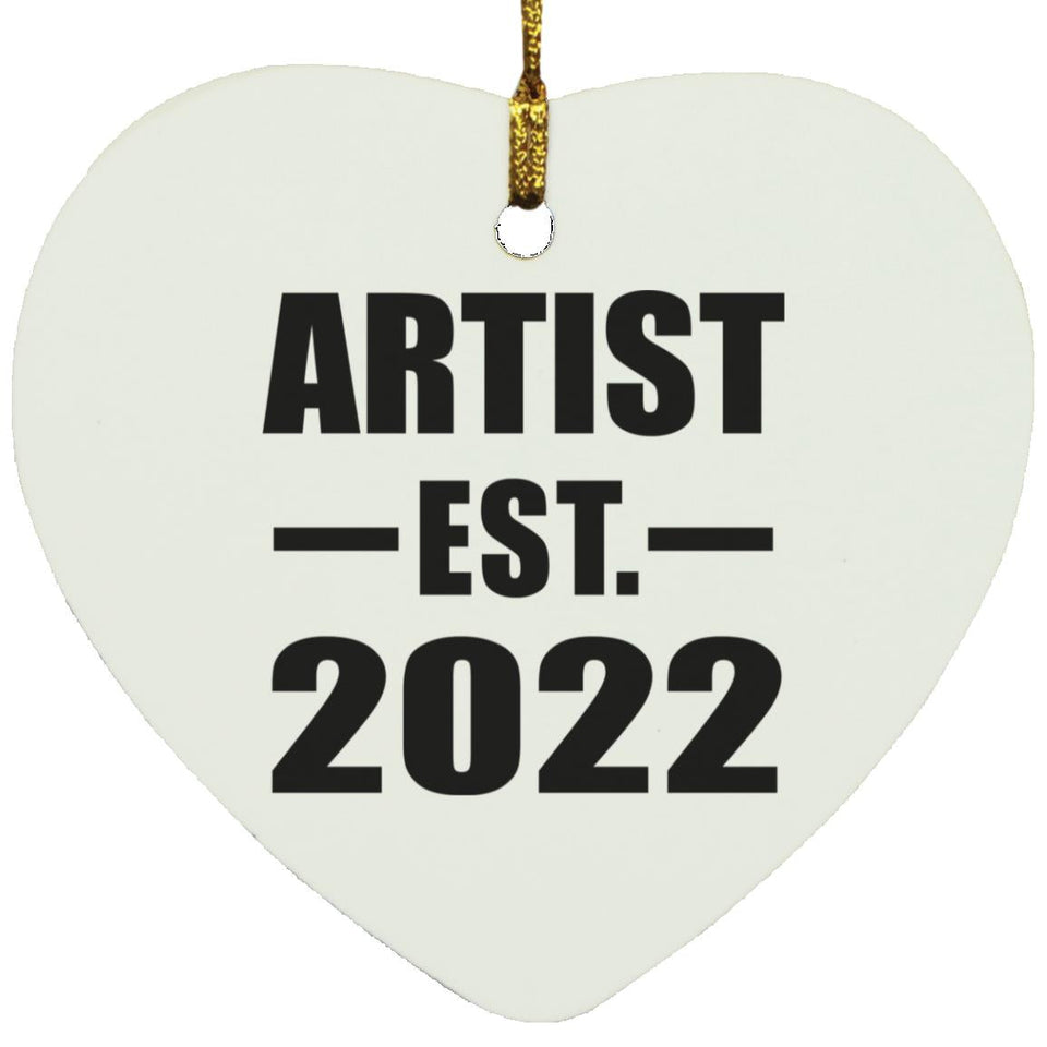 Artist Established EST. 2022 - Heart Ornament