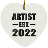 Artist Established EST. 2022 - Heart Ornament