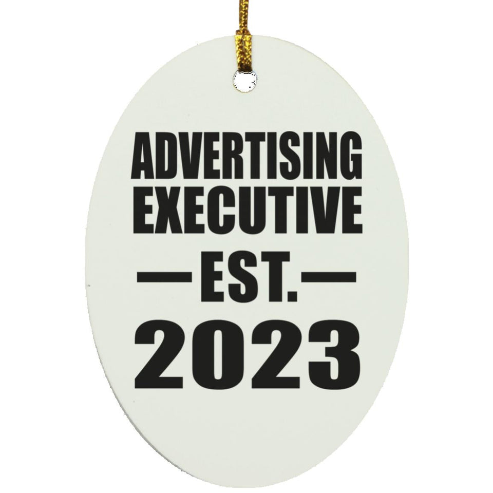 Advertising Executive Established EST. 2023 - Oval Ornament