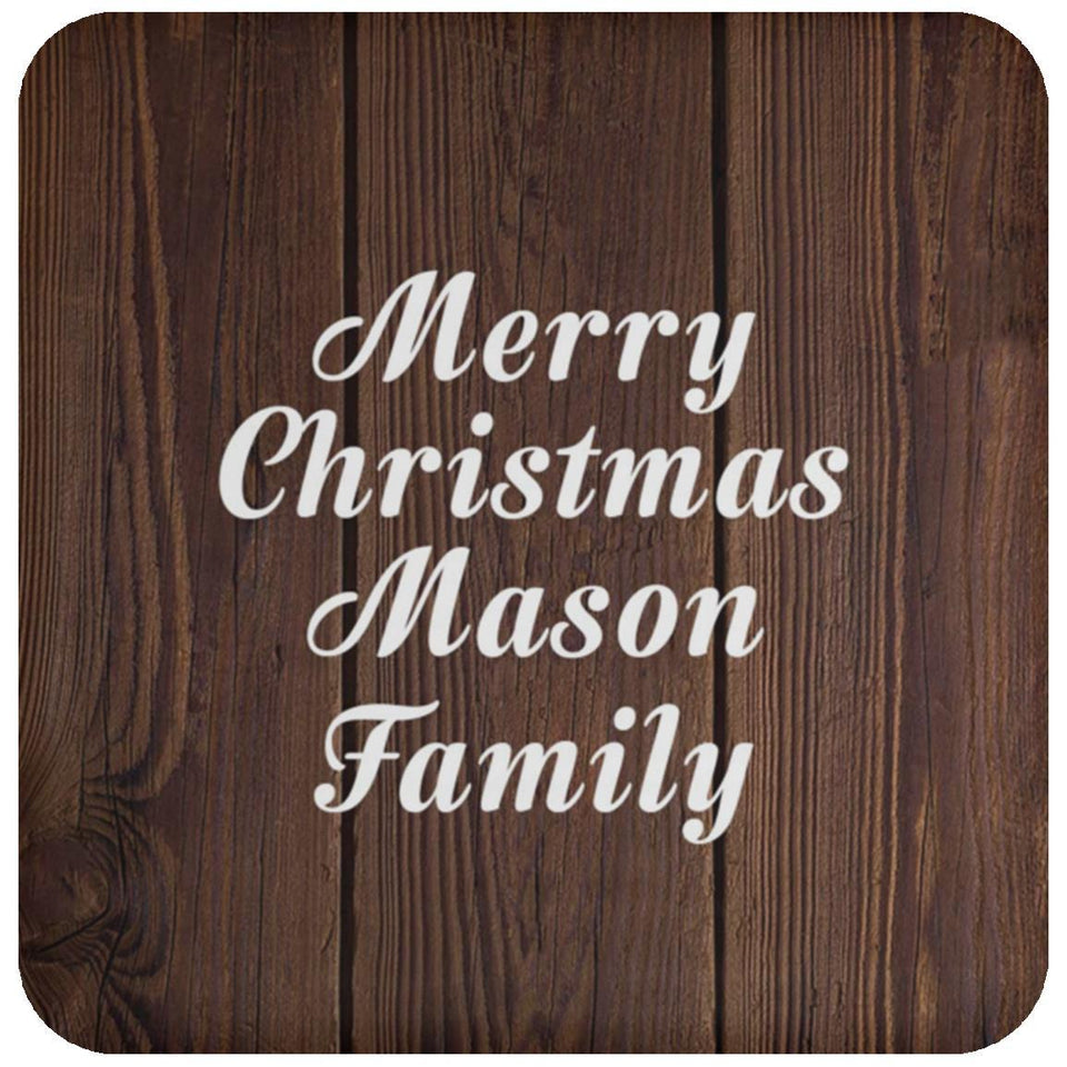 Merry Christmas Mason Family - Drink Coaster D