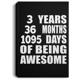 3rd Birthday 3 Years 36 Months 1095 Days Of Awesome - Canvas Portrait