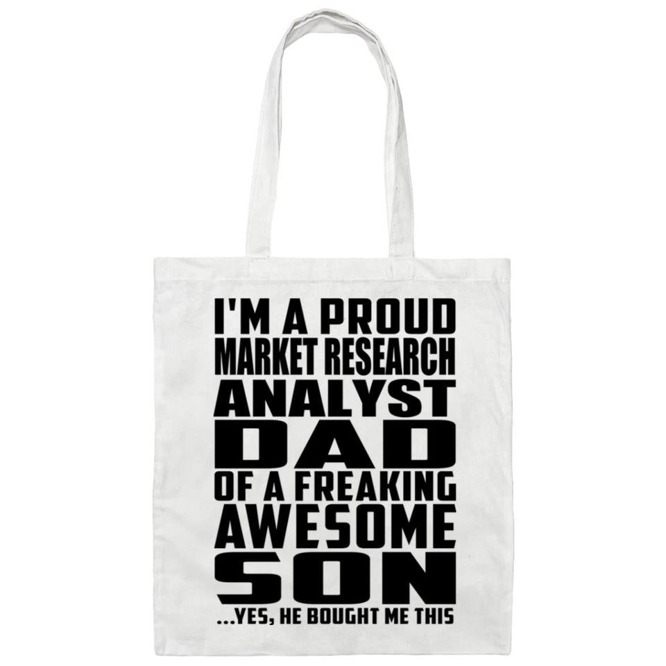 Proud Market Research Analyst Dad Of Awesome Son - Tote Bag White