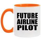 Future Airline Pilot - 11oz Accent Mug Orange