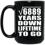 83rd Anniversary Square Root of 6889 Years Lifetime To Go - 15oz Coffee Mug Black