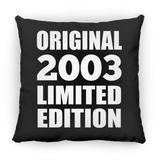 21st Birthday Original 2003 Limited Edition - Throw Pillow Black