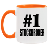 Number One #1 Stockbroker - 11oz Accent Mug Orange