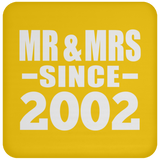 22nd Anniversary Mr & Mrs Since 2002 - Drink Coaster