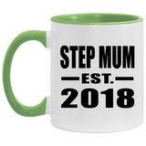 Step Mum Established EST. 2018 - 11oz Accent Mug Green