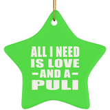 All I Need Is Love And A Puli - Star Ornament