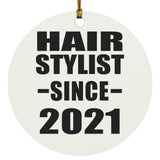 Hair Stylist Since 2021 - Circle Ornament