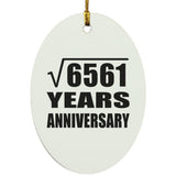 81st Anniversary Square Root of 6561 Years Anniversary - Oval Ornament
