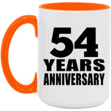54th Anniversary 54 Years Anniversary - 15oz Accent Mug Orange